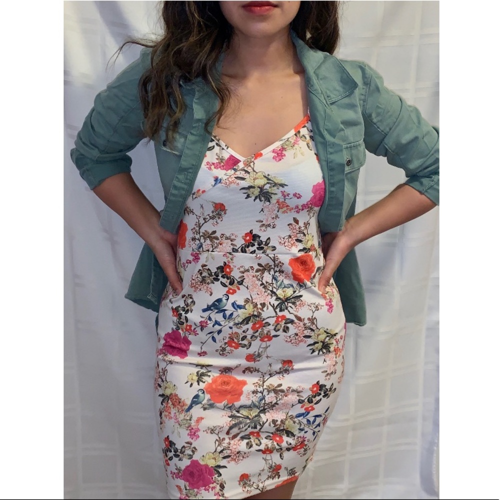 ASOS Floral Mini Dress (jacket not included)